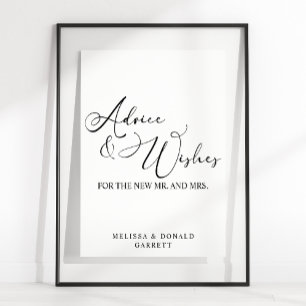 Poster Conselhos e Desejos de Casamento em Letra Moderna 