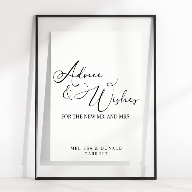 Poster Conselhos e Desejos de Casamento em Letra Moderna  (Criador carregado)