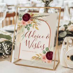 Poster Conselhos e Desejos de Chic Ocidental com Flores d