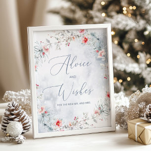 Poster Conselhos e desejos de flocos de neve de inverno