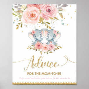 Poster Conselhos para a mamãe ser Chá de fraldas de gê