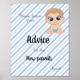 Poster Conselhos para o Baby Boy dos Novos Pais