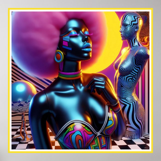 Poster Consensual Sentry Ken Gage Fantasy Vaporwave (Frente)