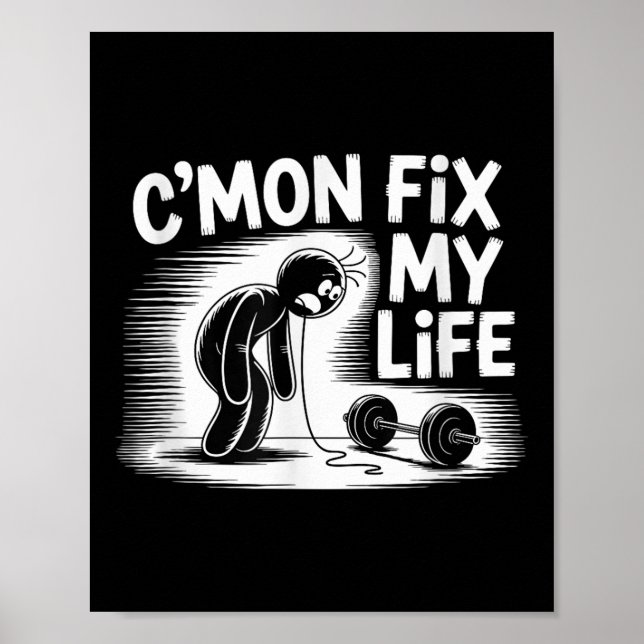 Poster Conserte minha vida Design Malhação Engraçado (Frente)