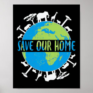 Poster Conservação de animais selvagens salva nossa terra
