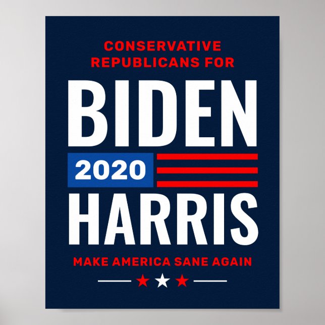 Poster Conservadores para a campanha de Biden Harris 2020 (Frente)