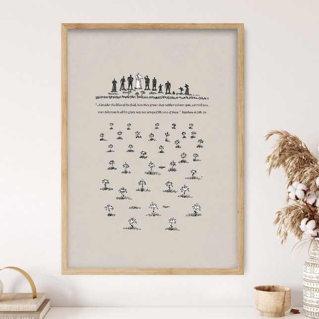 Poster Consider the Lilies, Matthew 6_28, BibleSketches,  (Criador carregado)