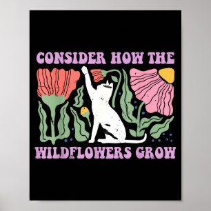 Poster Considere como as flores silvestres crescem bíblia