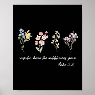 Poster Considere Como As Flores Silvestres Crescem Jesus