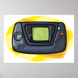 Poster Console de Jogo Portátil Retro dos Anos 90 Gamer