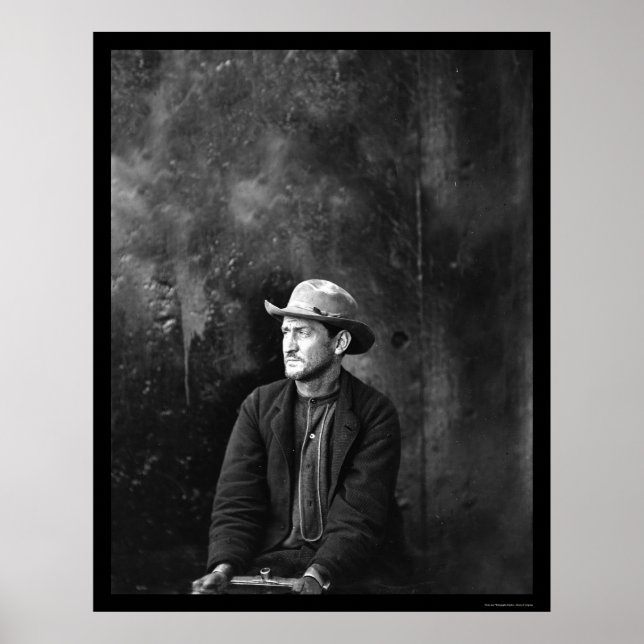 Pôster Conspirador de Lincoln Edward Spangler 1865 (Frente)