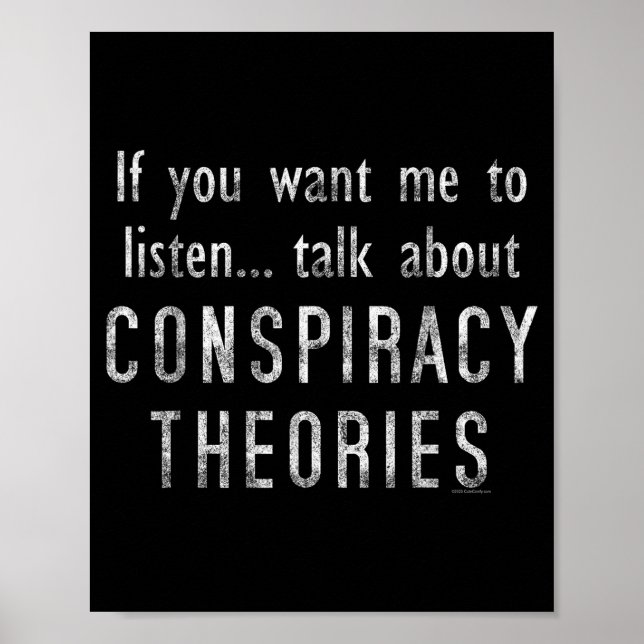 Poster Consracy Theorist Funny Quote Fake Hoax Tinfoil Ha (Frente)
