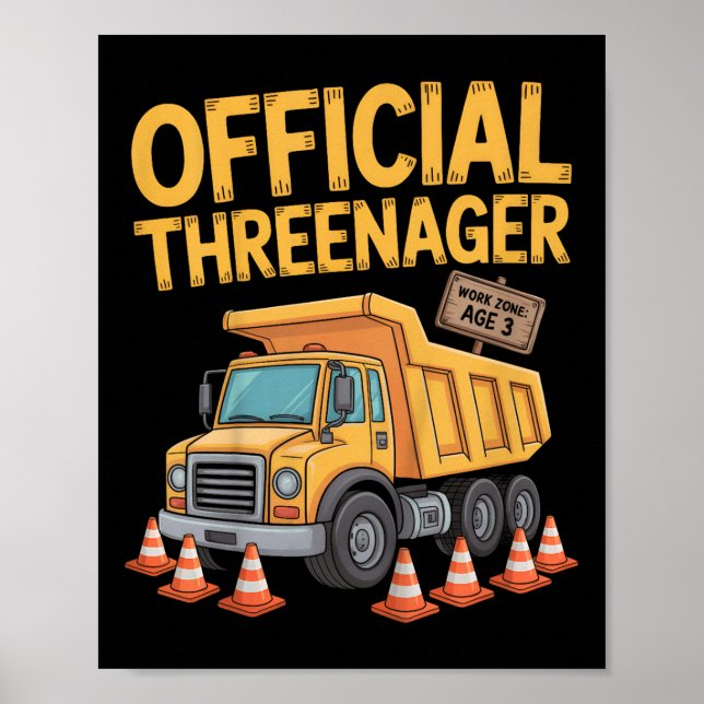 Poster Const. Threenager De Três Anos De aniversário de c (Frente)