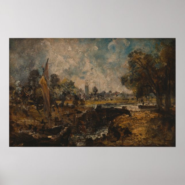 Poster Constable - Dedham Lock (Frente)