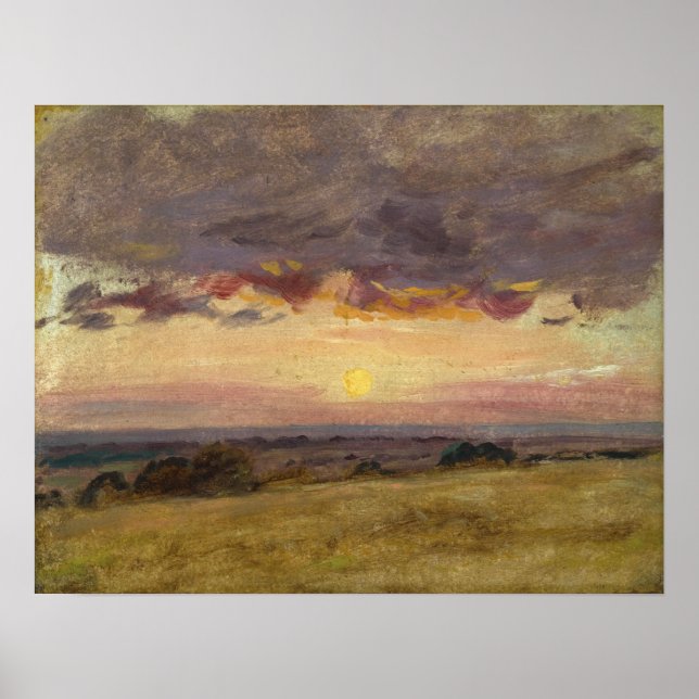 Poster Constable - Noite de Verão com Nuvens de Tempestad (Frente)