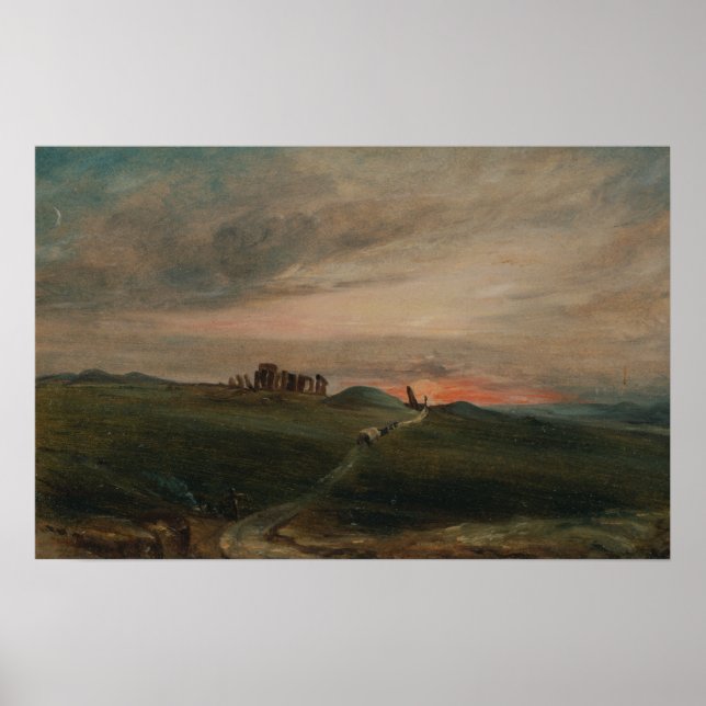 Poster Constable - Stonehenge ao pôr do sol (Frente)
