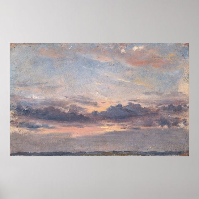 Poster Constable - Um Estudo de Nuvens Pôr do Sol (Frente)