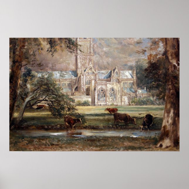 Poster Constable - Vista da Catedral de Salisbury (Frente)