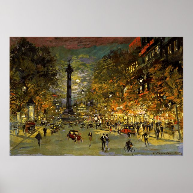 Poster Constantin Korovin: A Praça da Bastilha, Paris (Frente)
