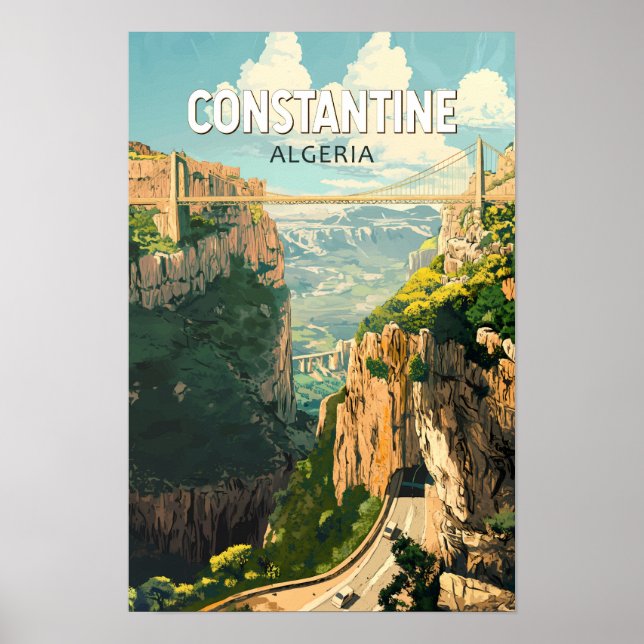 Poster Constantine Argélia Viagem Arte Vintage (Frente)