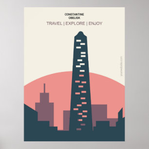 Poster Constantine Obelisk Istambul Turquia Estilo de Vin