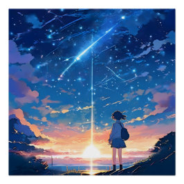 Pôster constelação com estrelas atiradoras