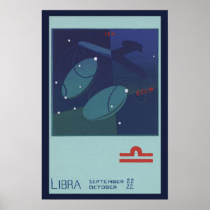 Poster Constelação da Escala de Libra da Astrologia Zodia