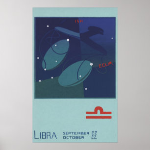 Poster Constelação da escala do Libra da astrologia do