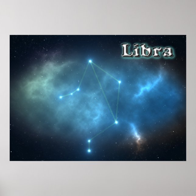 Poster constelação de Libra (Frente)