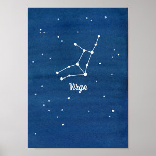 Poster Constelação de Virgem Stars Night Sky