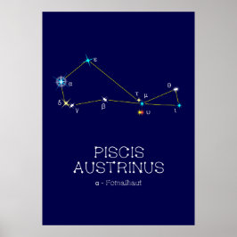 Poster Constelação do hemisfério sul Piscis Austrinus
