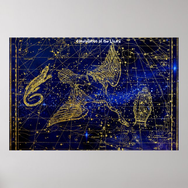 Poster Constelação do Lagarto (Frente)