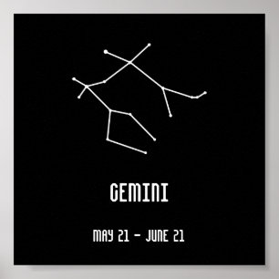 Poster Constelação Gemini mínima