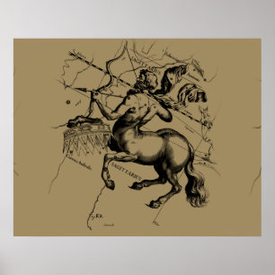 Pôster Constelação Sagittarius Hevelius 1690