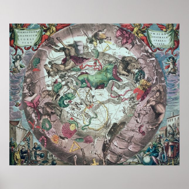 Poster Constelações do Hemisfério Sul (Frente)