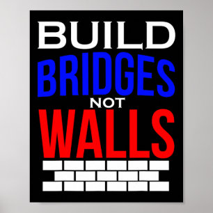 Poster Construa Pontes Não Muros Democrata Anti Trump Pol