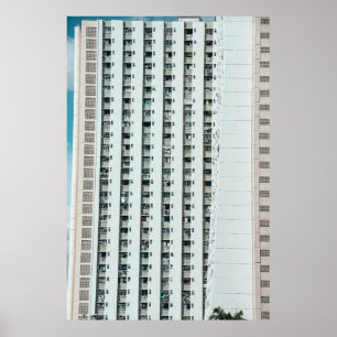 POSTER CONSTRUÇÃO CONCRETA BRANCA E AZUL