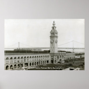 Poster Construção da balsa, vintage de San Francisco