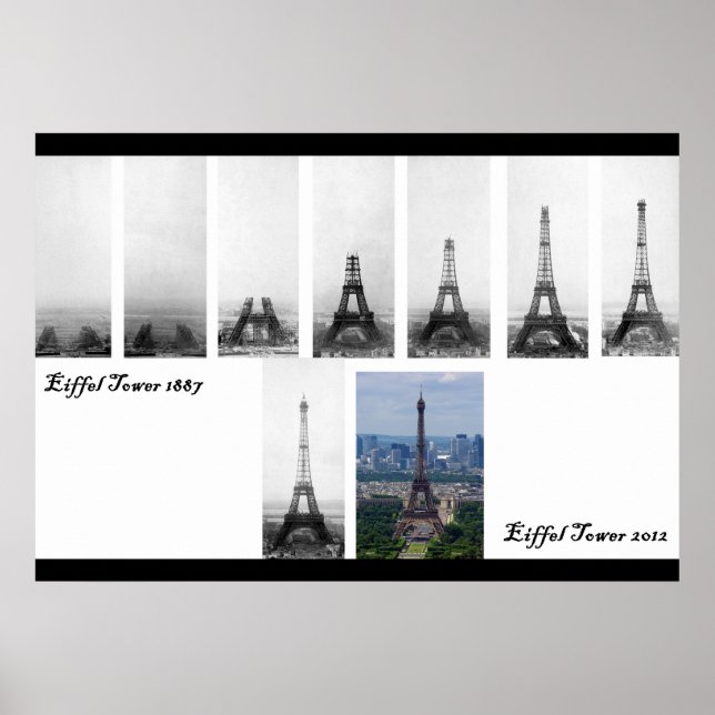 Pôster Construção da Torre Eiffel 1887 (Frente)