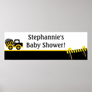 Poster Construção de banner personalizado de 22,5 pol x7,