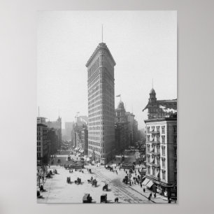 Poster Construção de Flatiron - vintage New York - 1902
