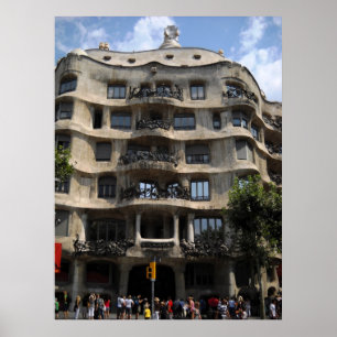 Pôster Construção de Gaudi da espanha de Barcelona