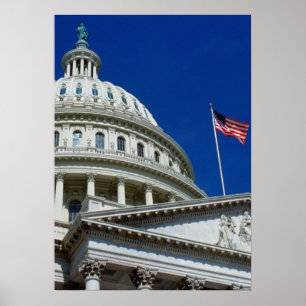 Pôster Construção do Capitólio, Washington, EUA