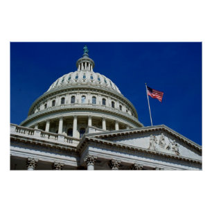 Pôster Construção do Capitólio, Washington, EUA