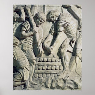 Poster Construção dos fortifications durante a campanha