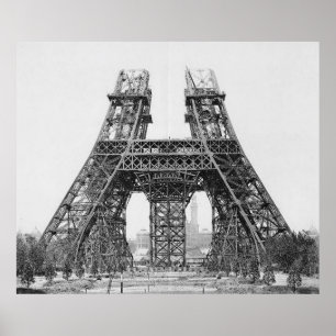 Pôster Construção em torre Eiffel