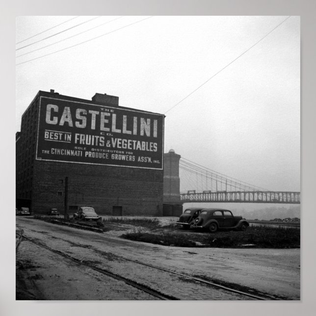 Poster Construção Industrial Em Cincinnati - 1938 (Frente)