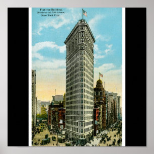 Poster Construção lisa do ferro. Broadway e quinta