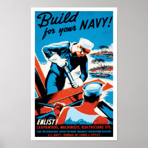 Poster Construção para seu marinho