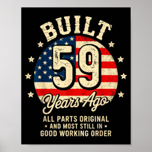 Poster Construído há 59 anos Piada de 59º aniversário Vin